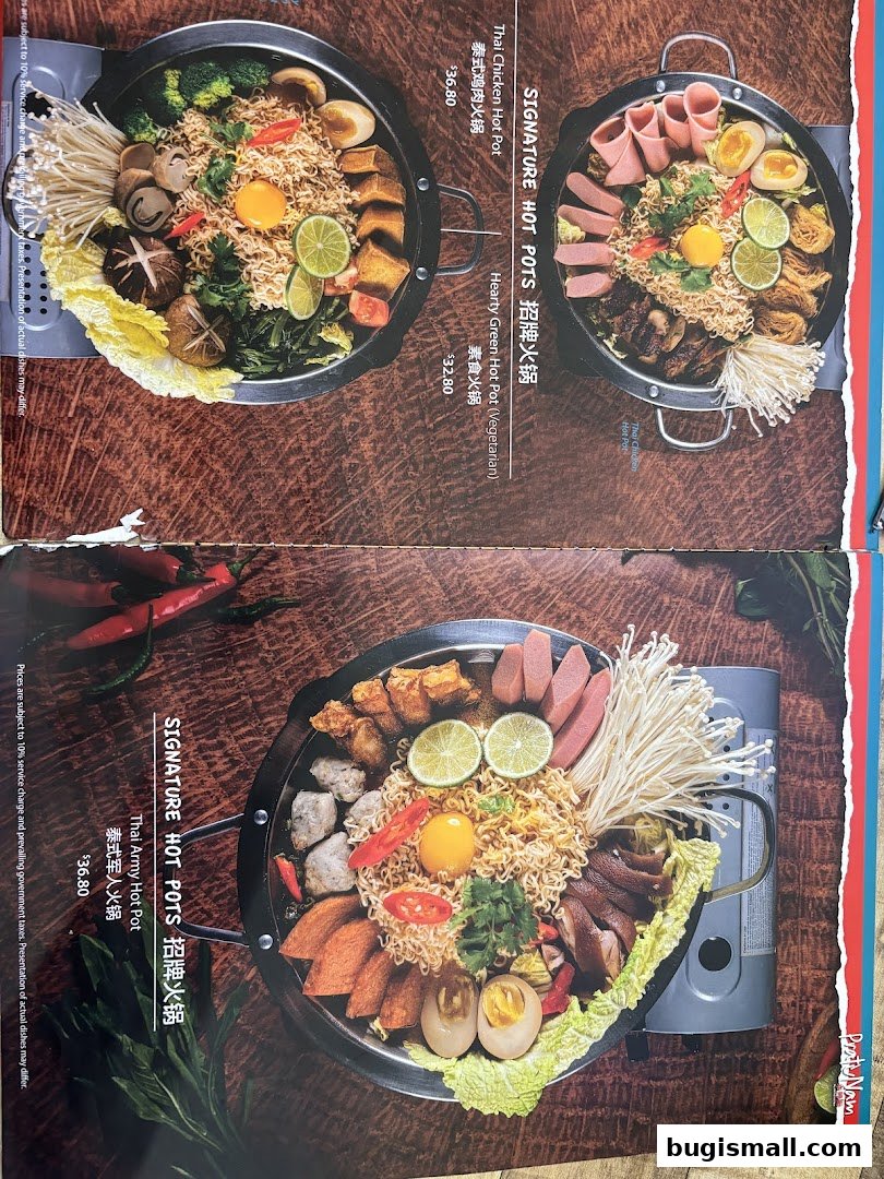Savor Signature Hot Pots: Thai Chicken, Green Veggie & Army!
