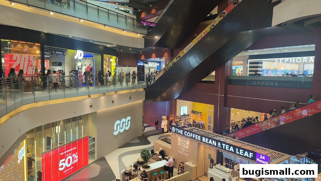 Explore JD Sports and Sephora in this vibrant mall!