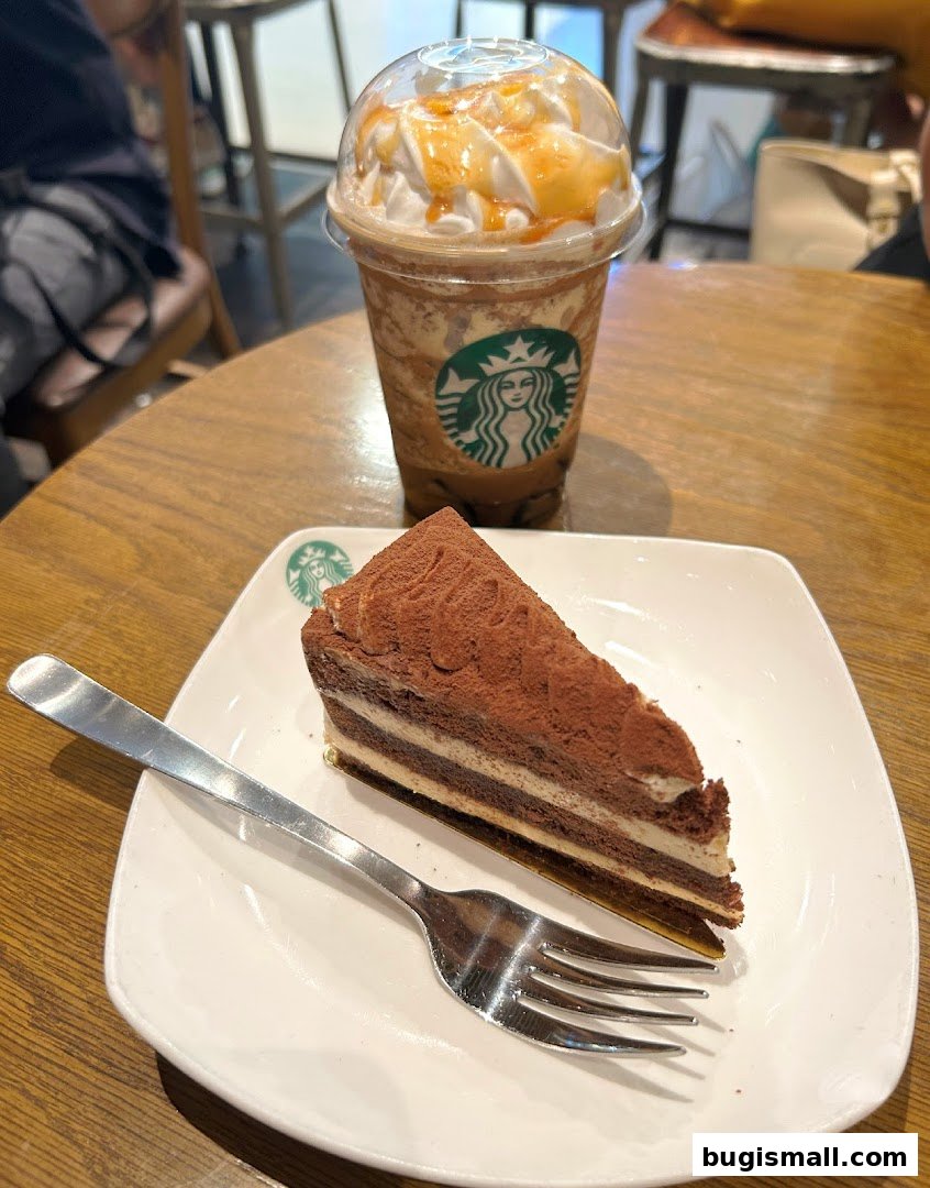 Starbucks Treats: Cake and Coffee Delight