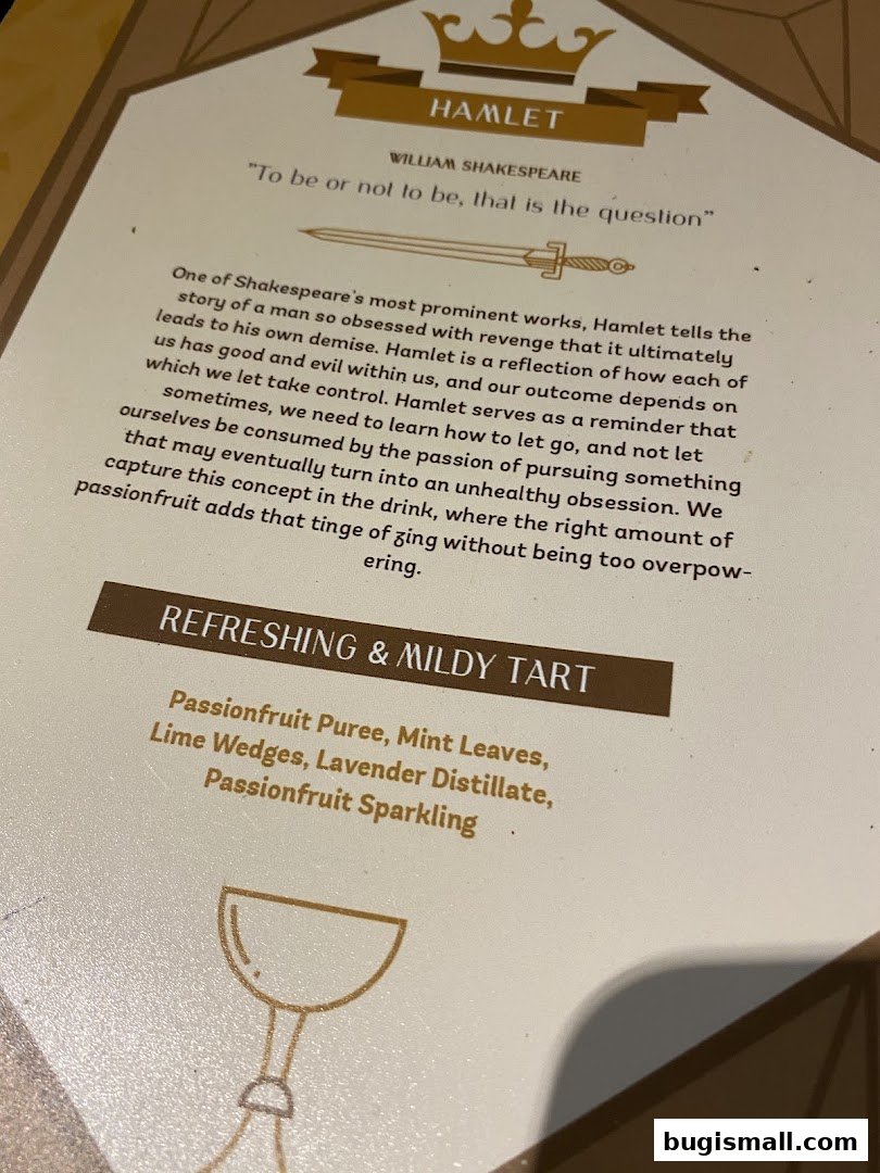 Experience 'Hamlet': A Refreshing & Mildly Tart Drink