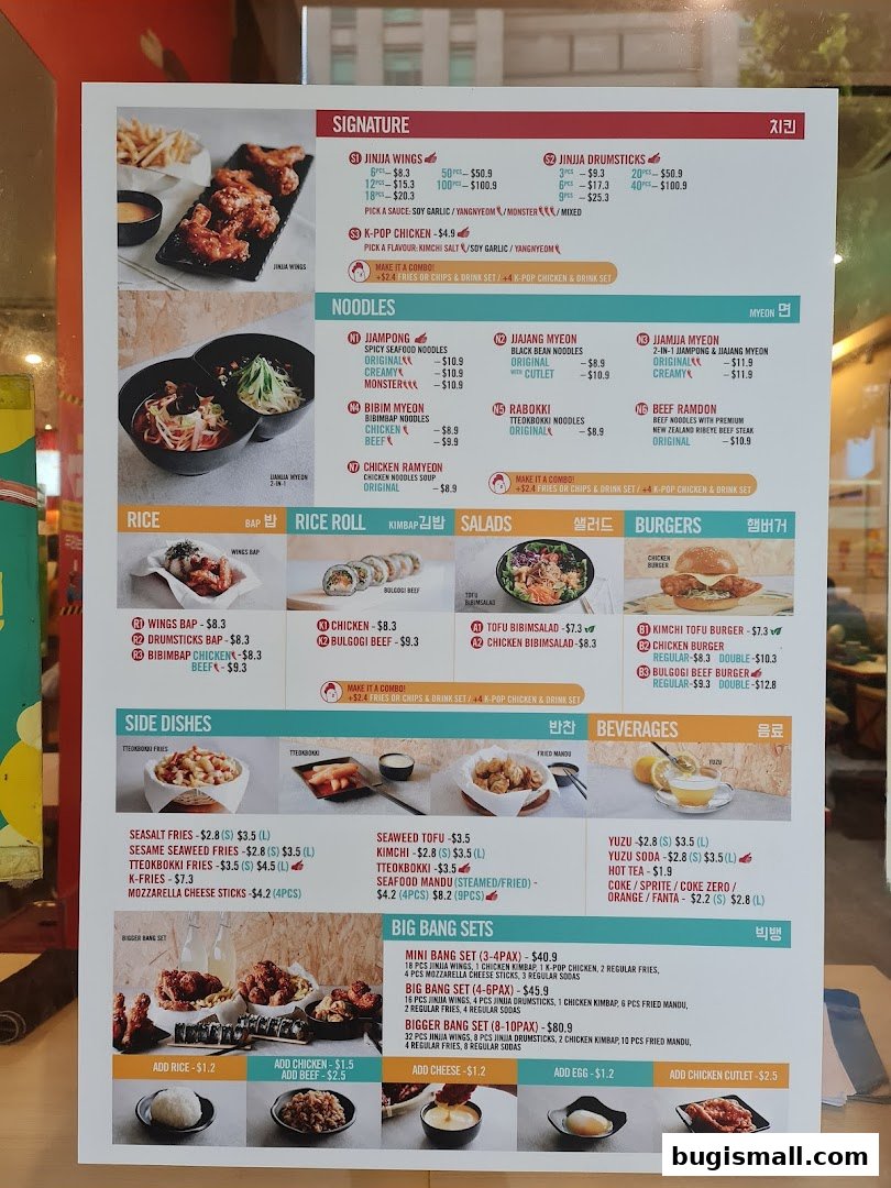 JINJJA Chicken Menu: Korean Fried Chicken & More!