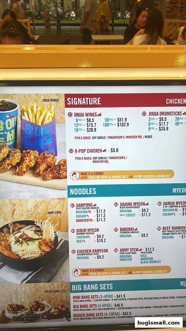 JINJJA Chicken: Delicious Korean Fried Chicken & Noodle Menu