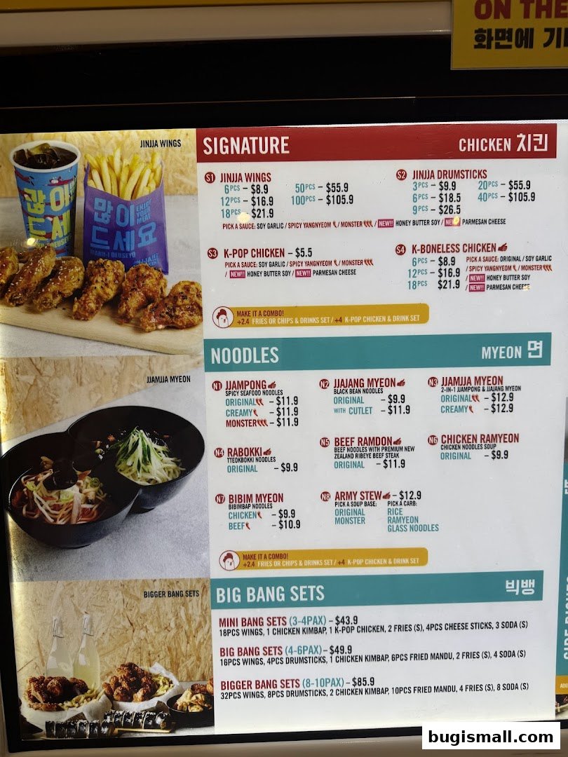 JINJJA Chicken Menu: Delicious Korean Fried Chicken & Noodles