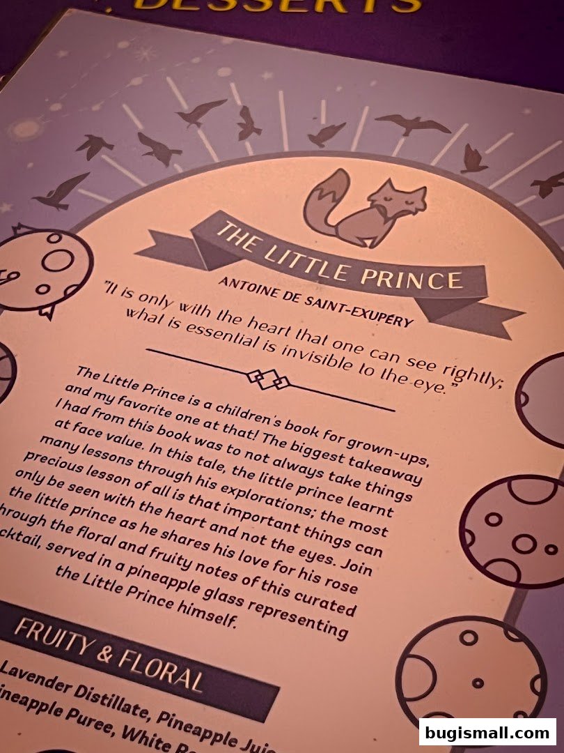The Little Prince Cocktail Menu