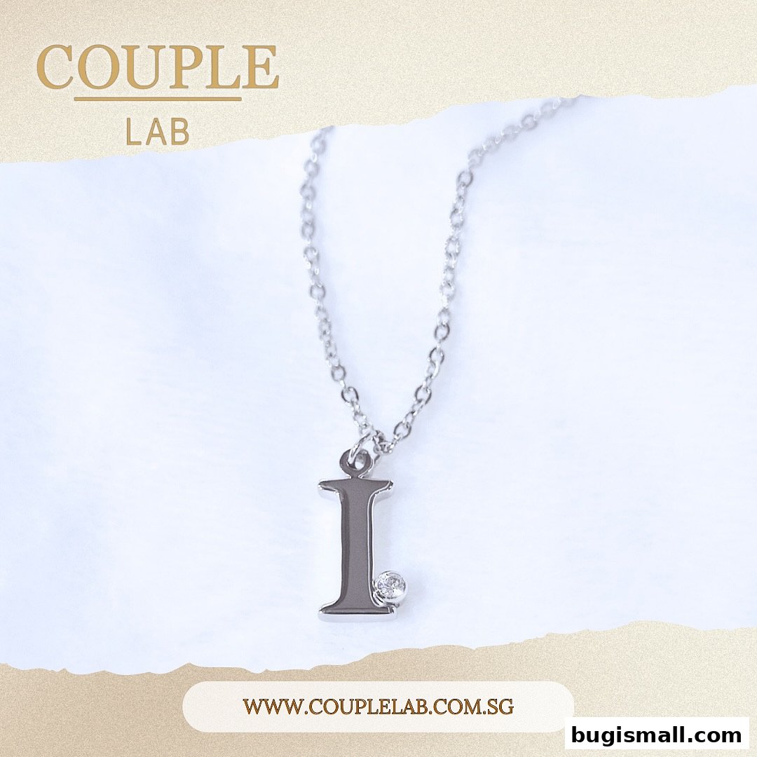 Couple Lab: Elegant Initial Necklace with Diamond Accent