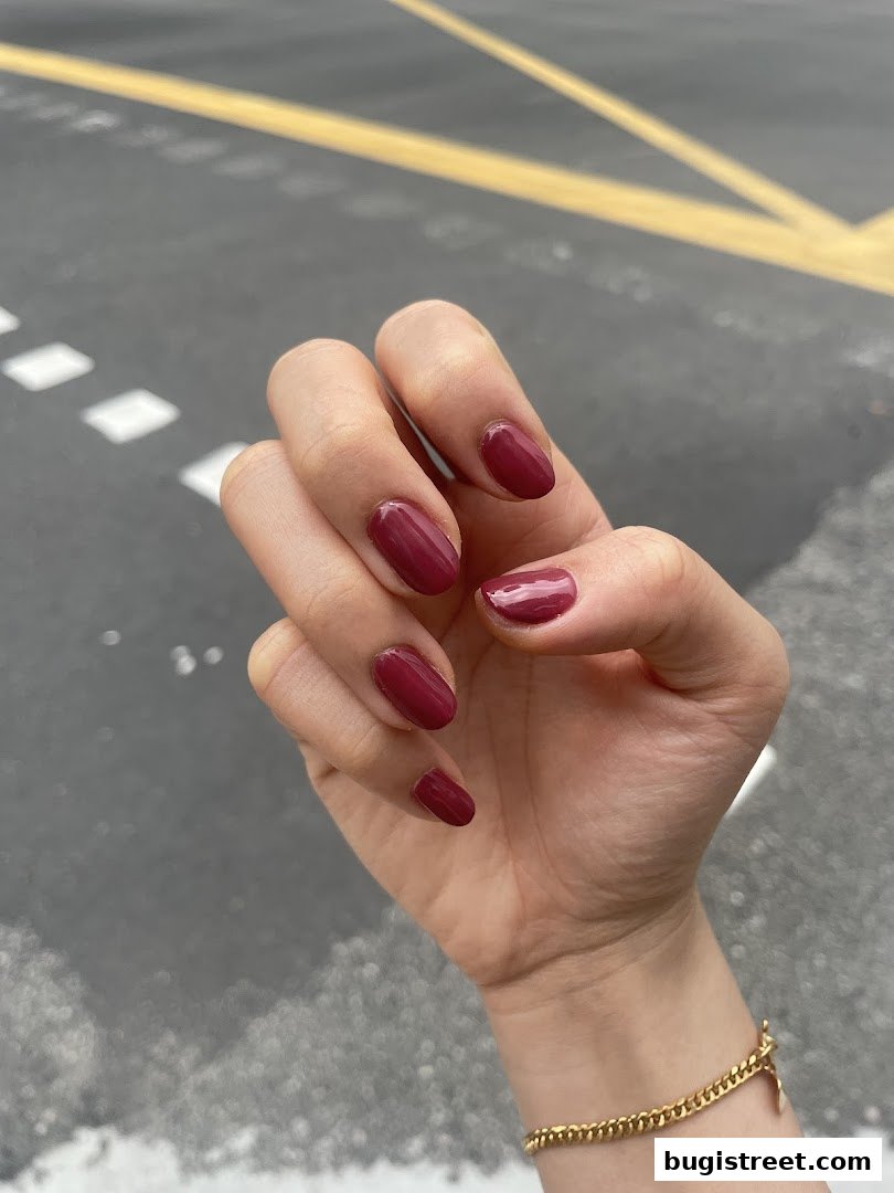 Elegant Berry Nails & Chic Bracelet by Biena Nails