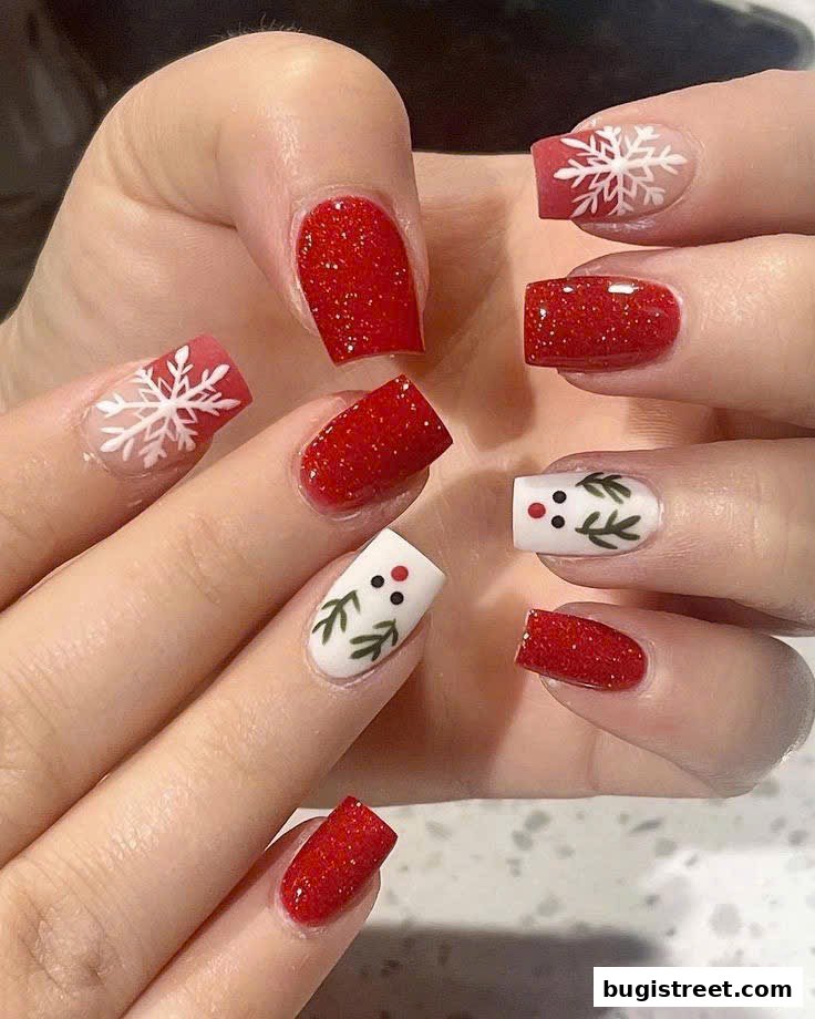 Festive Holiday Nails by Queen Nail Lash!