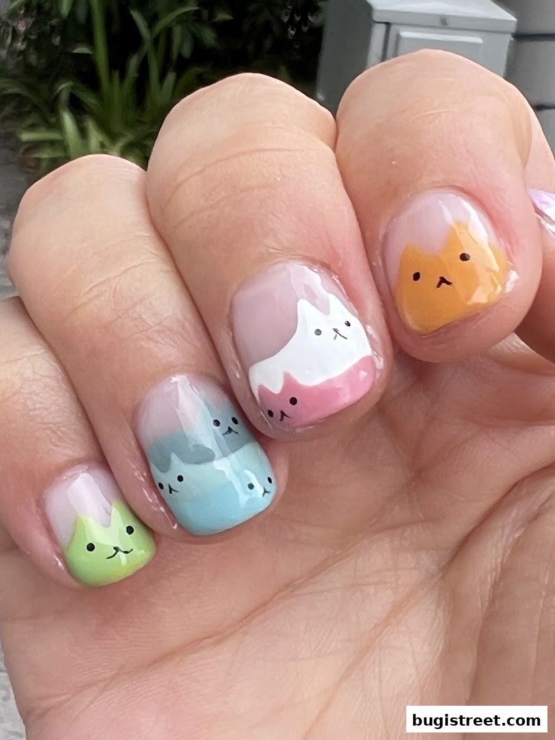 Adorable Cat Nail Art by Al Glamour House