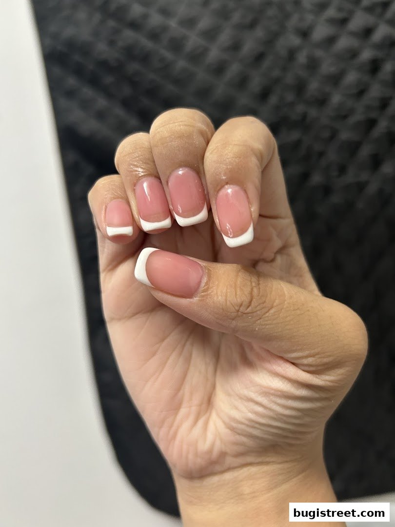 Elegant French Tip Nails by Abbie Nails Beauty