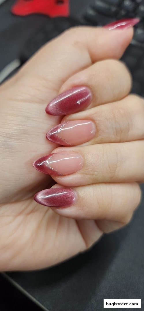 Elegant French Manicure with Glitter Accent