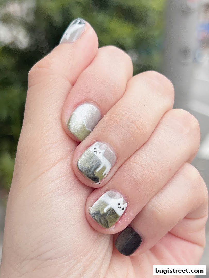 Adorable Cat Nail Art by Al Glamour House