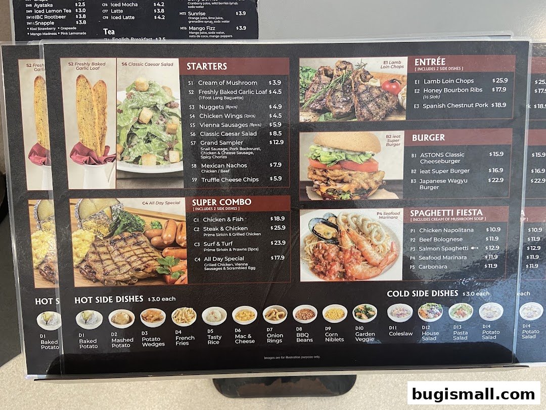 ASTONS Menu: Delicious Combos & Entrees