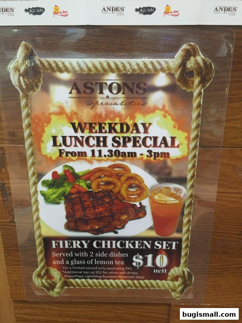 Astons Weekday Lunch Special: Fiery Chicken Set!