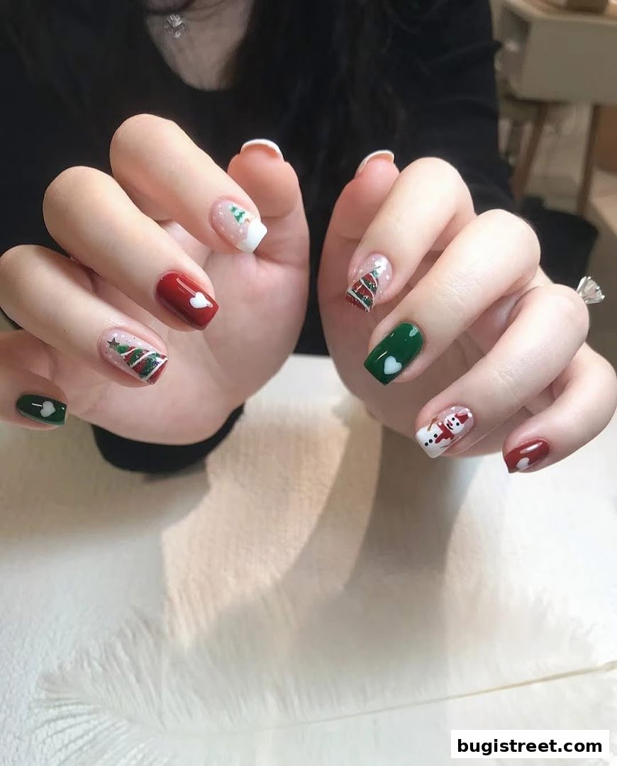 Festive Christmas Nail Art by Best Of You Brow Lash Nail