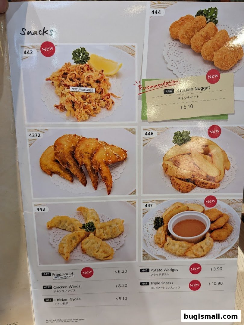 CoCo ICHIBANYA: Delicious Japanese Snacks Menu