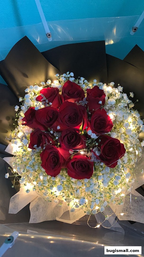 Stunning Rose Bouquet with Fairy Lights