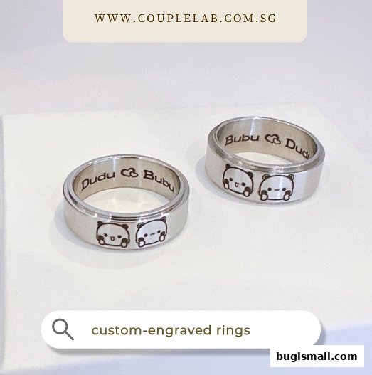 Personalized Couple Rings with Adorable Panda Designs