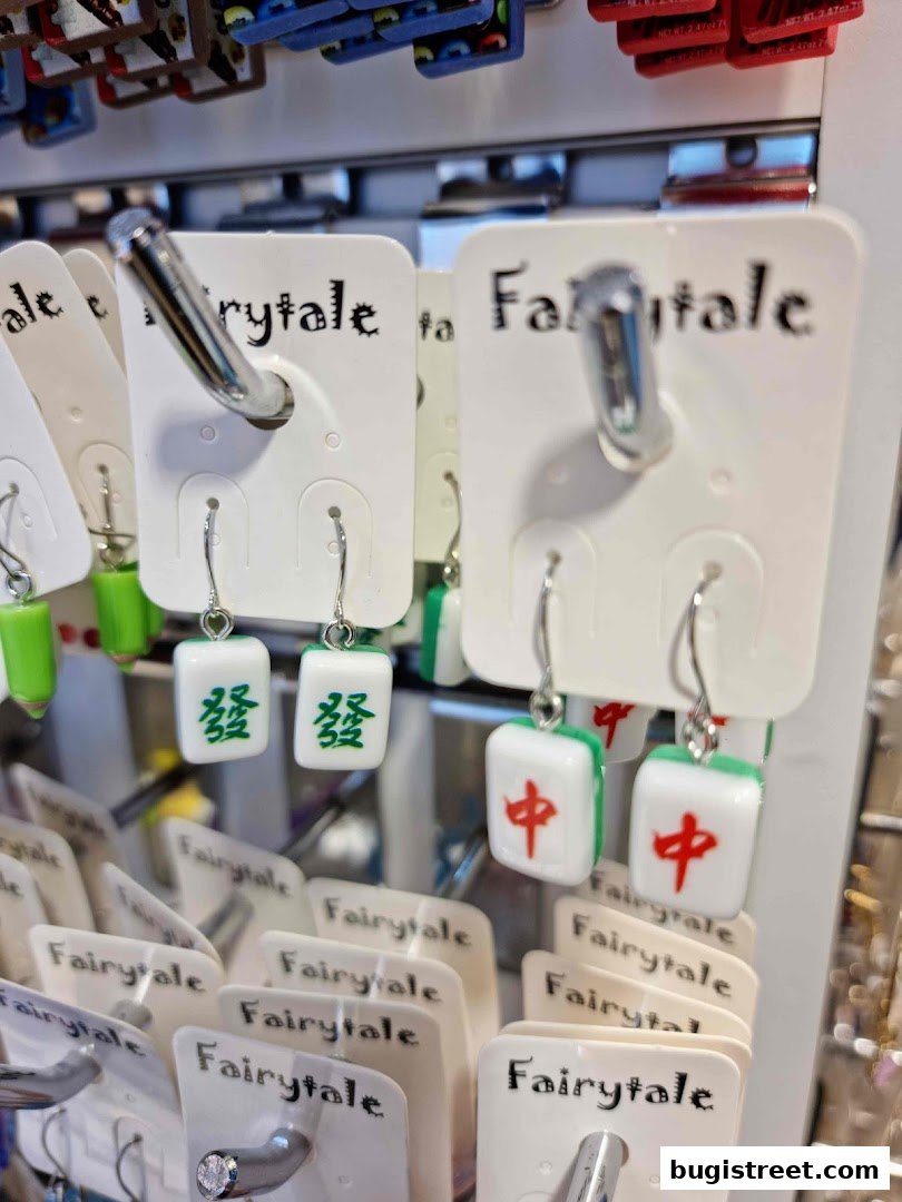 Unique Mahjong Tile Earrings from Fairytale