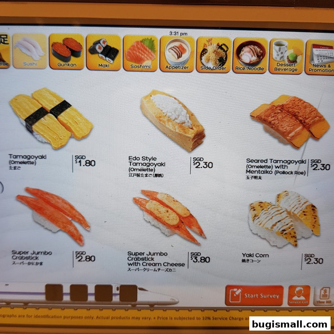 Delicious Sushi Selections at Genki Sushi Bugis