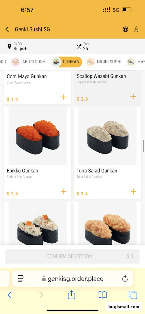 Genki Sushi: Delicious Gunkan Sushi Selections
