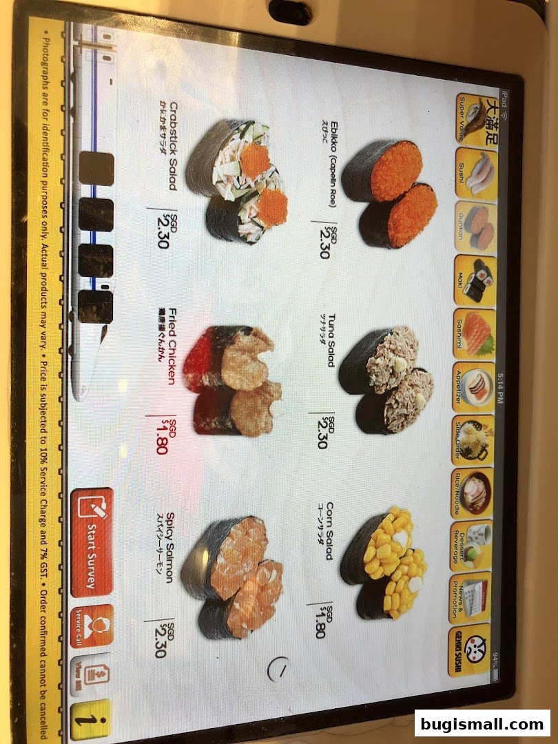 Genki Sushi: Delicious Sushi Menu on Display