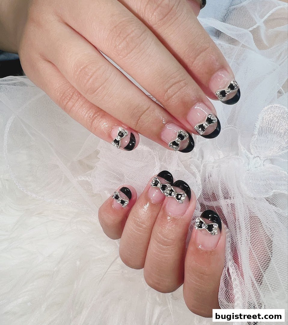 Jasmine Artistry Nails: Chic Bow Charm Manicures