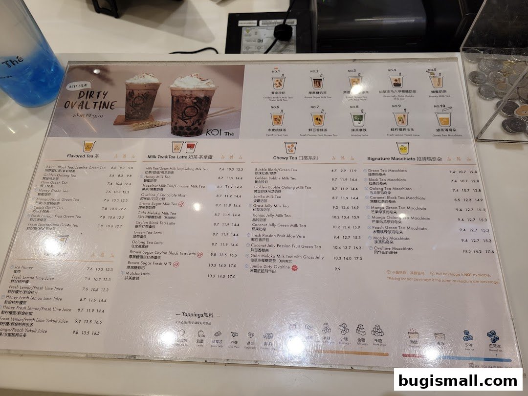 KOI Thé Menu: Delicious Teas & Macchiatos