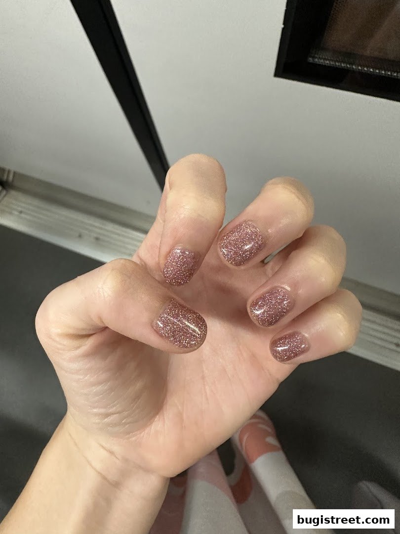 Sparkling Rose Gold Nails by Lily Nails Salon