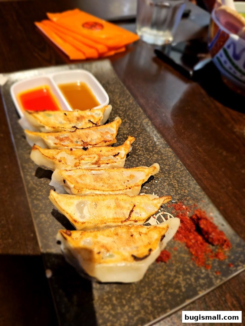 Delicious Pan-Fried Gyoza at Marutama Ramen