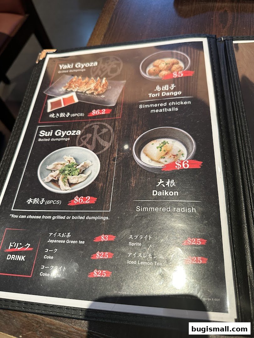 Marutama Ramen Bugis: Delicious Dumplings & Refreshing Drinks