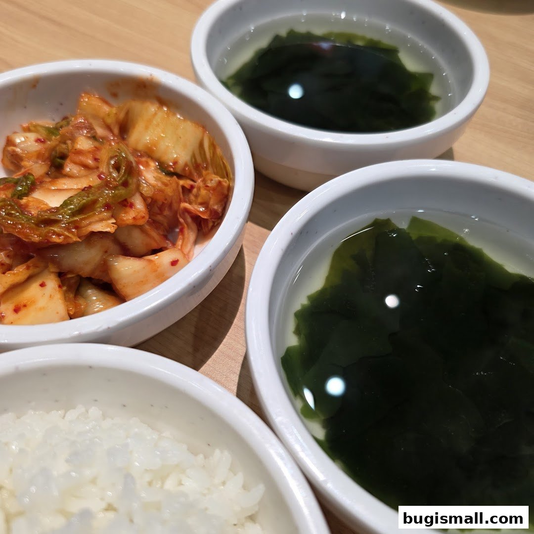 Authentic Korean Flavors: Kimchi, Rice & Seaweed Soup