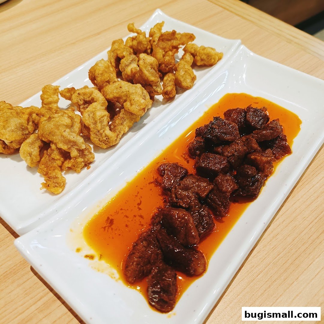 Delicious Korean Fried Chicken and Braised Beef