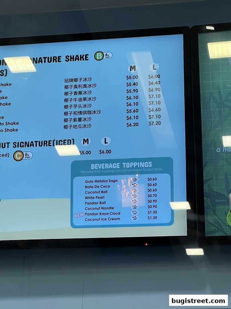 Mr. Coconut: Delicious Coconut Shakes & Toppings Menu