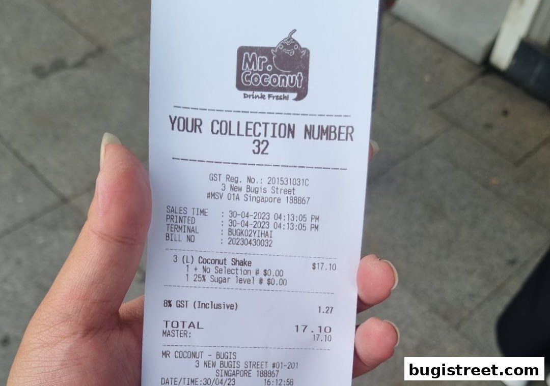 Mr. Coconut Receipt: Delicious Coconut Shake!