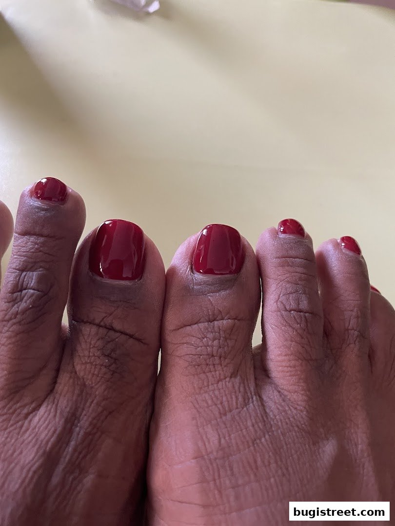 Elegant Red Pedicure by Nails By Hua Yi Fang