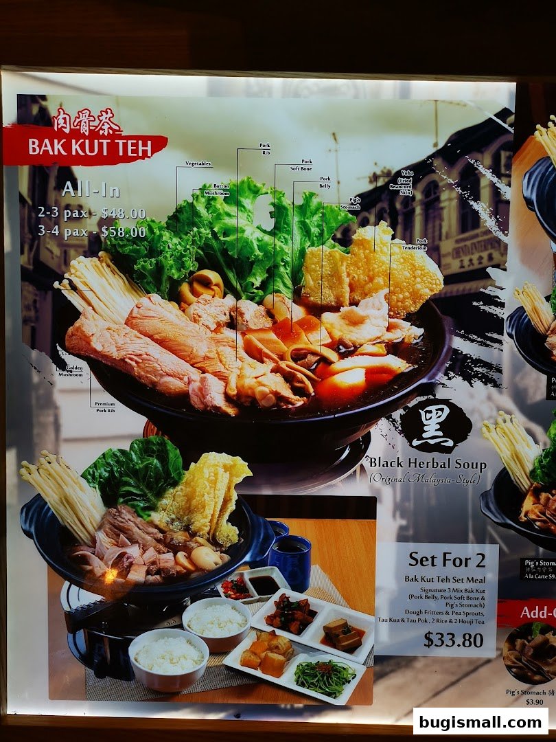 Authentic Bak Kut Teh Menu - Savory Pork Ribs & Herbal Soup