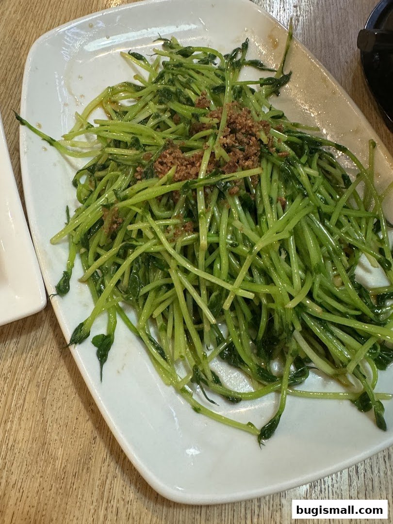 Fresh Pea Shoots with Garlic