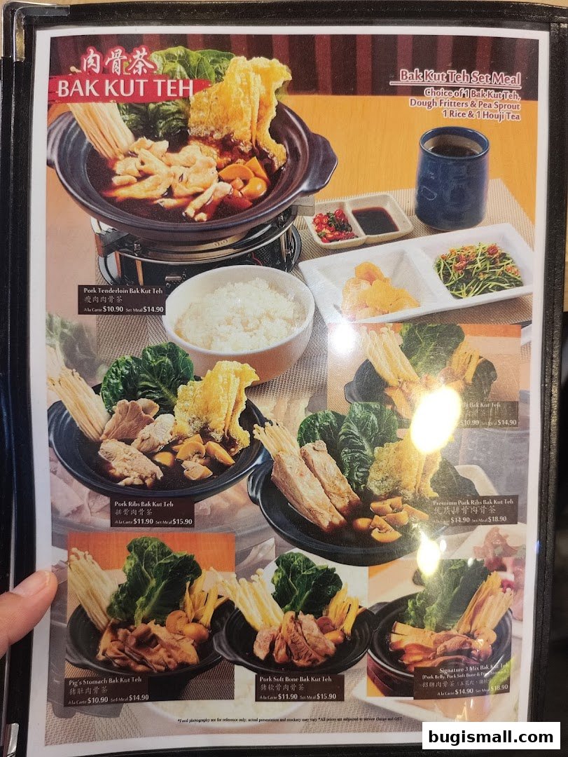 Authentic Bak Kut Teh Menu - Taste the Tradition!