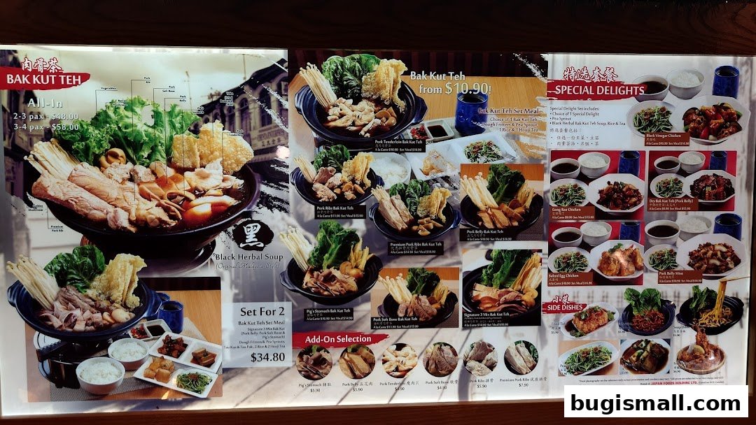Authentic Bak Kut Teh Menu - Delicious Malaysian Style!