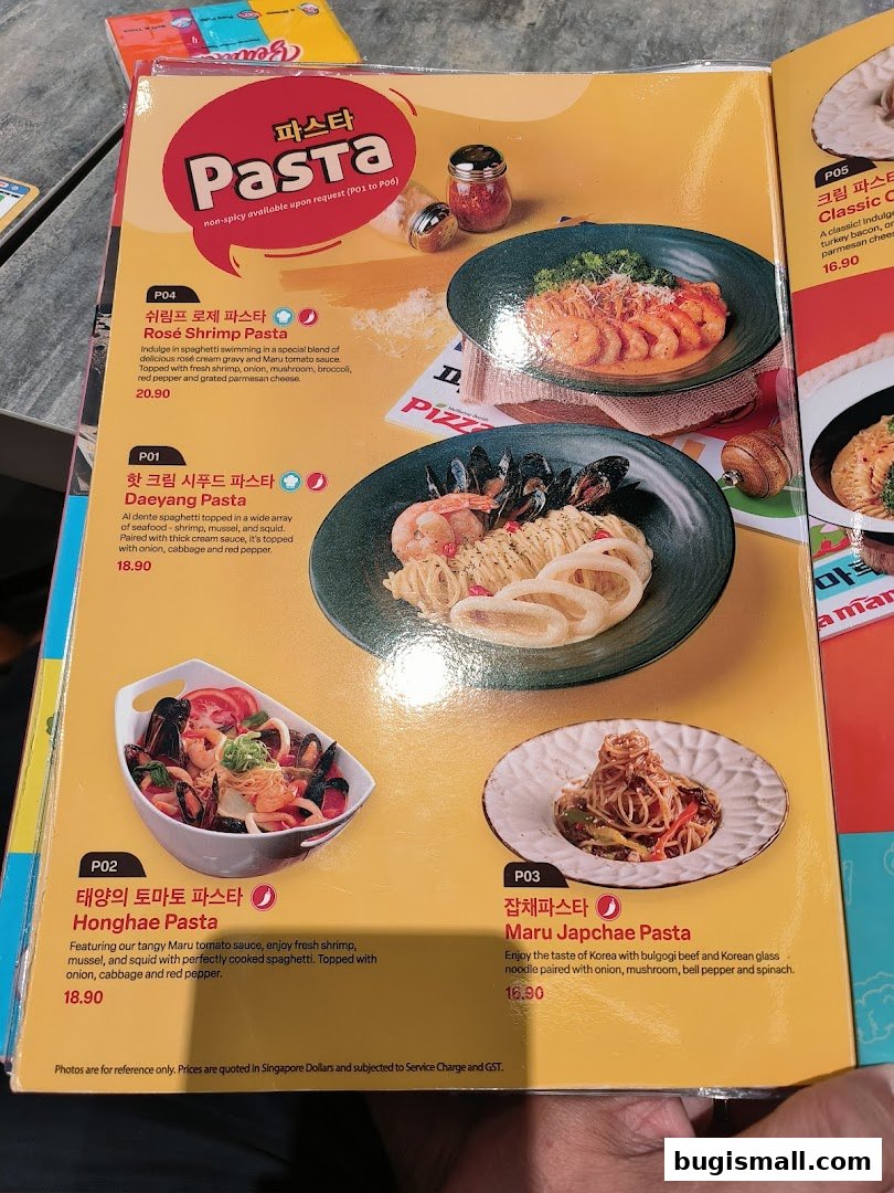 Pizza Maru Pasta Menu: Delicious Italian & Korean Fusion