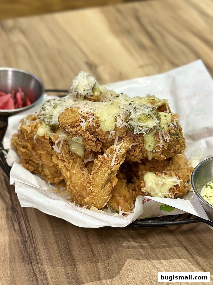 Delicious Fried Chicken with a Cheesy Kick!