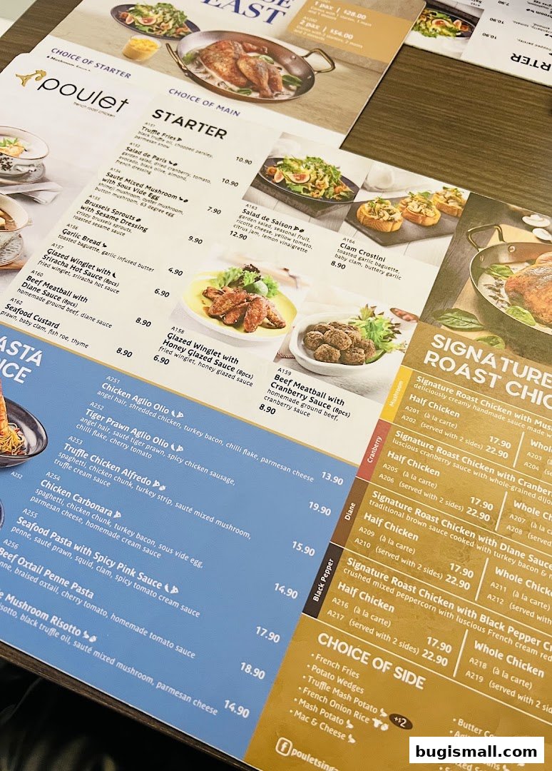 Poulet Menu: Delicious Roast Chicken & More!