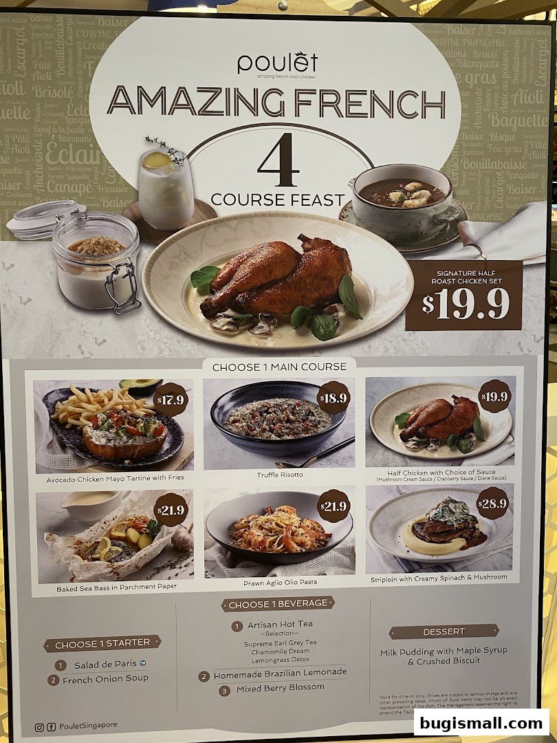 Poulet's Amazing French 4-Course Feast Menu