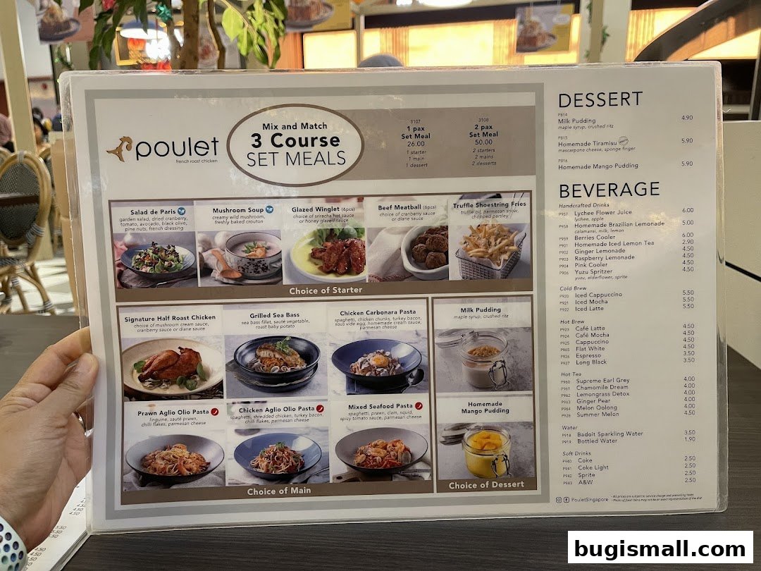 Poulet Menu: French Roast Chicken & Delicious Set Meals