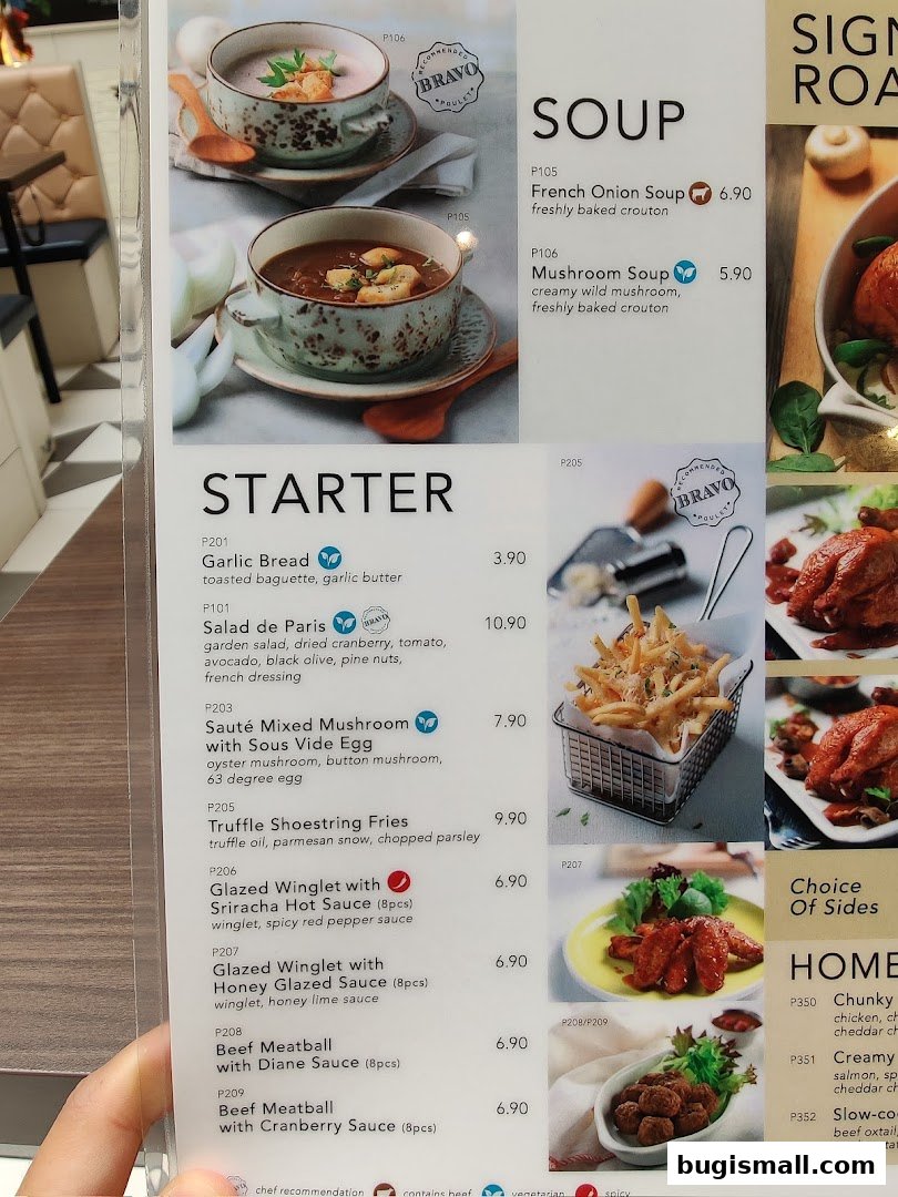Explore Poulet's Delicious Menu: Soups, Starters & Sides!
