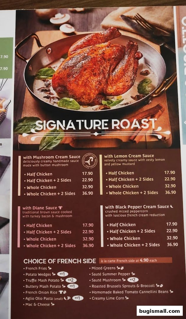 Poulet's Signature Roast Chicken Menu