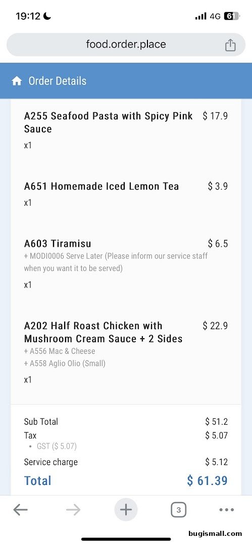 Poulet Bugis: Your Delicious Order Details