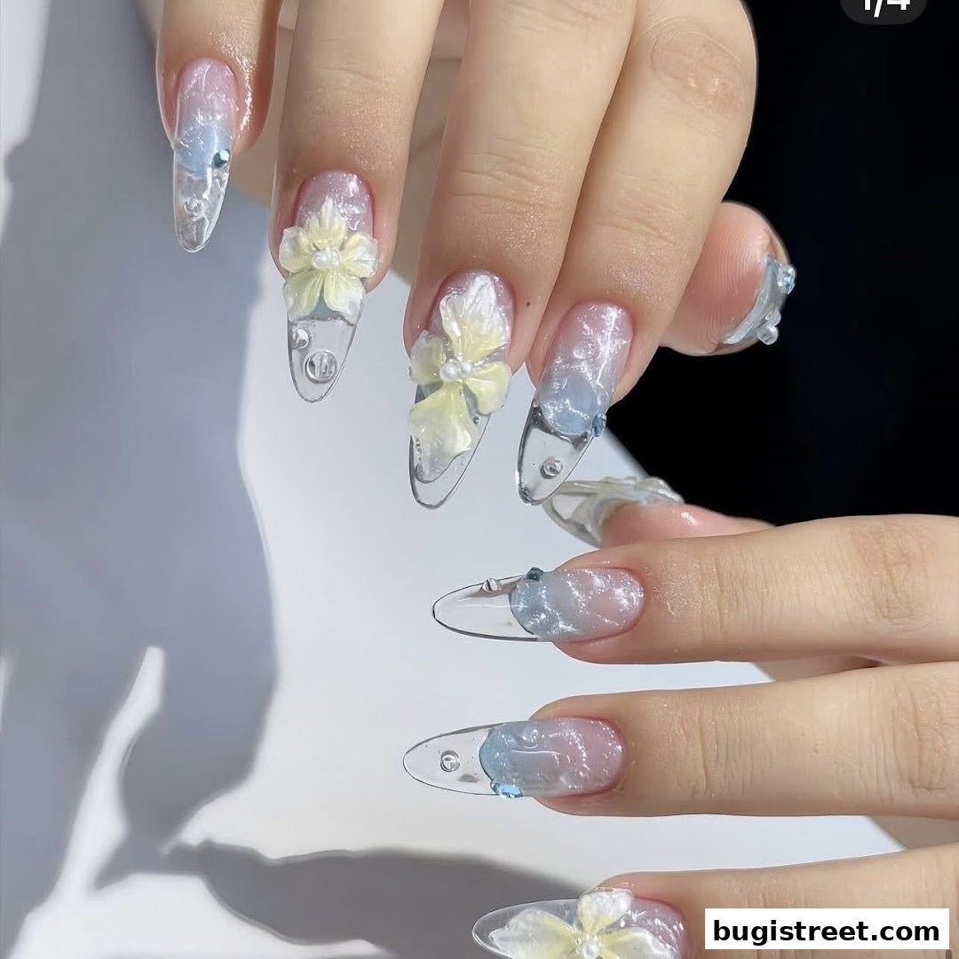 Exquisite Floral Nail Art by Queen Nail Lash
