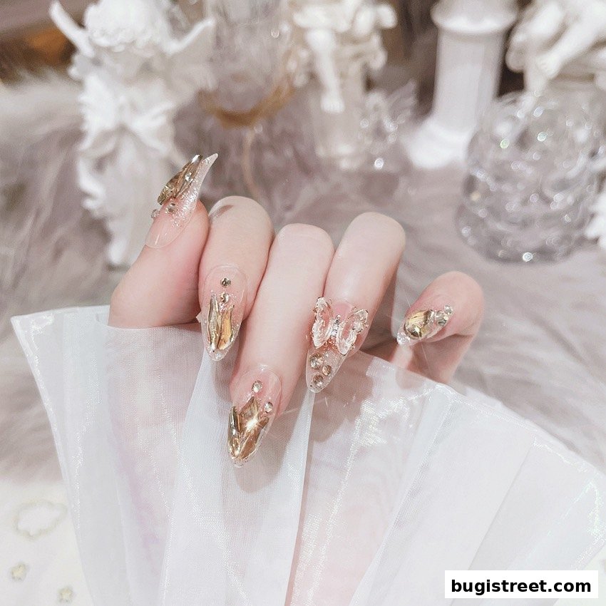 Exquisite Crystal Butterfly Nails by Sakura Nails