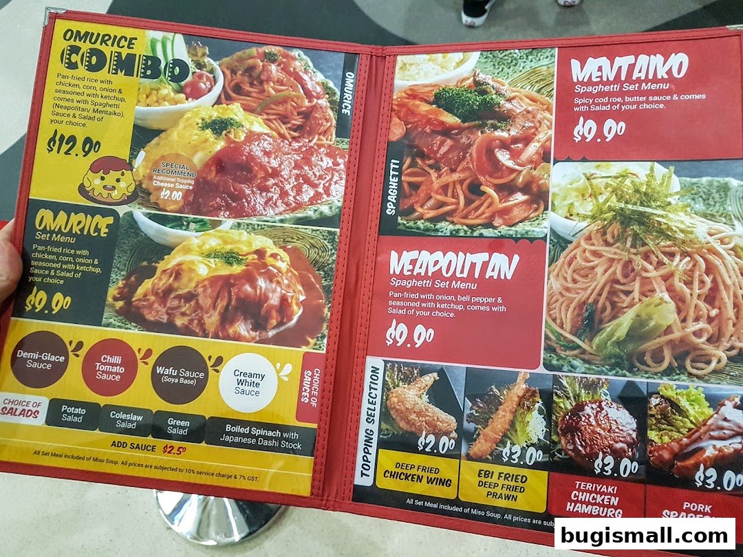 Delicious Omurice & Spaghetti Menu